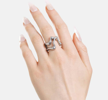 sculptural silver ring