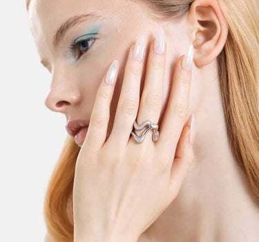 sculptural silver ring