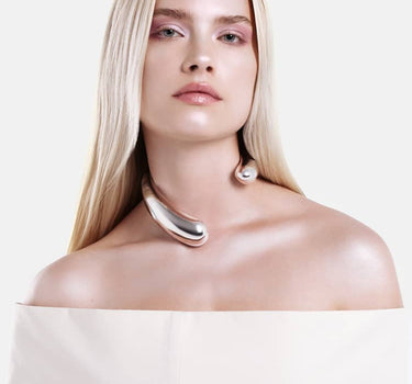 Drops Asymmetrical Necklace - silver