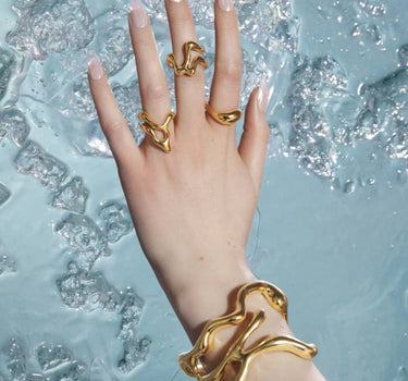 bold asymmetrical gold bangle