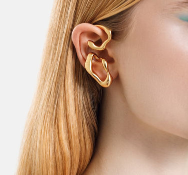 wrap-around organic earcuff in gold