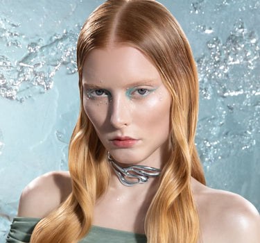 organic-shaped necklace in silver