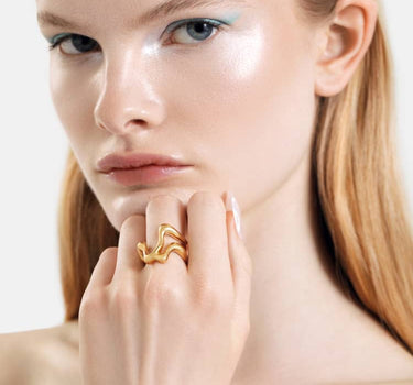 sculptural gold ring