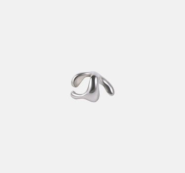 c-shaped organic earcuff in silver