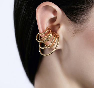 large coils ear cuff in gold