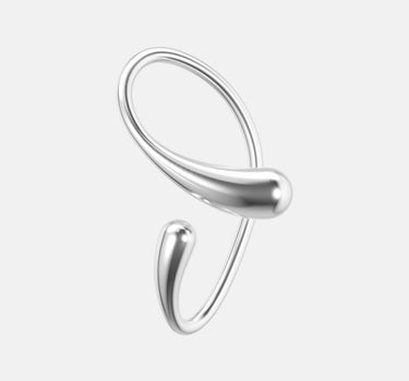 Two-Drop Ear Cuff - silver