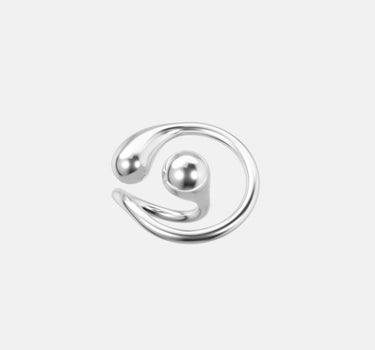 Circular Drop Ring - silver