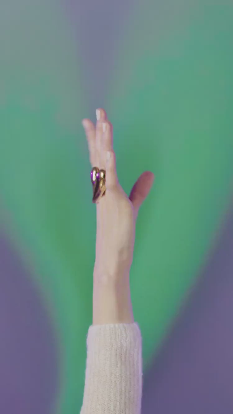 Gold Big Heart Shaped Ring