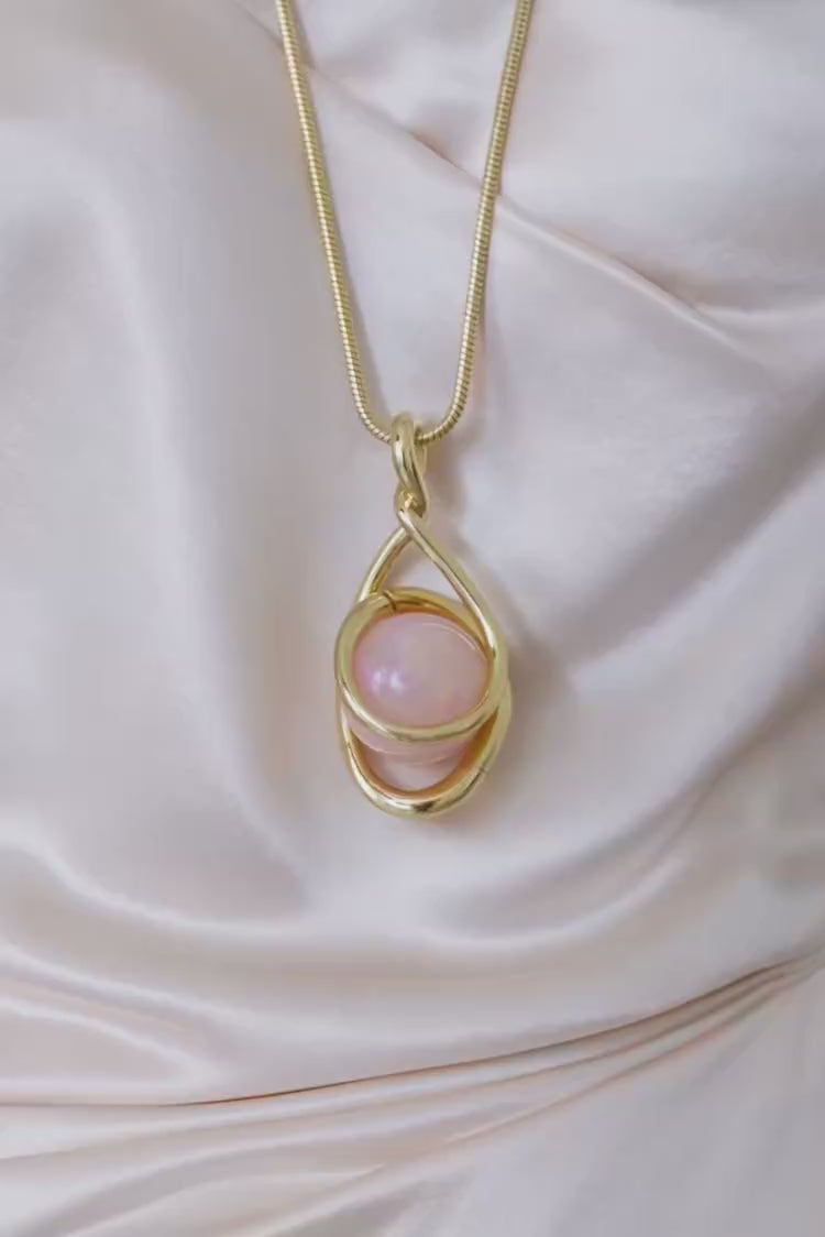 Large Interchangeable Gemstone Pendant in Gold