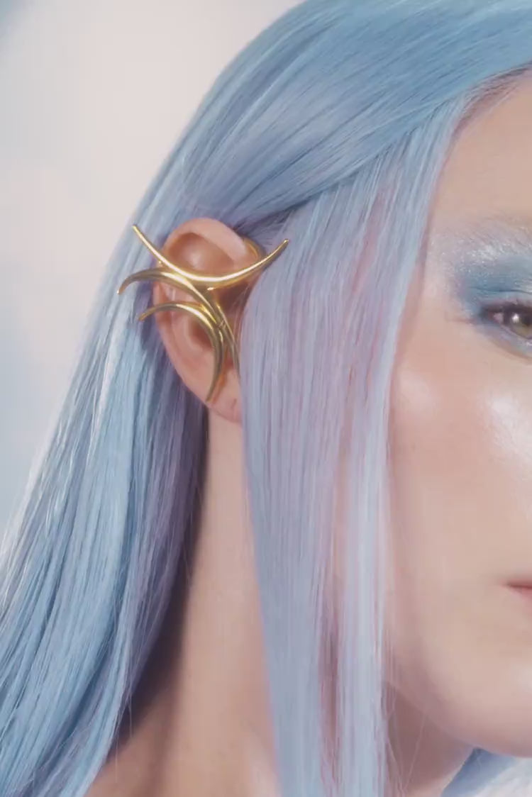 Gold Spiked Full Ear Cuff