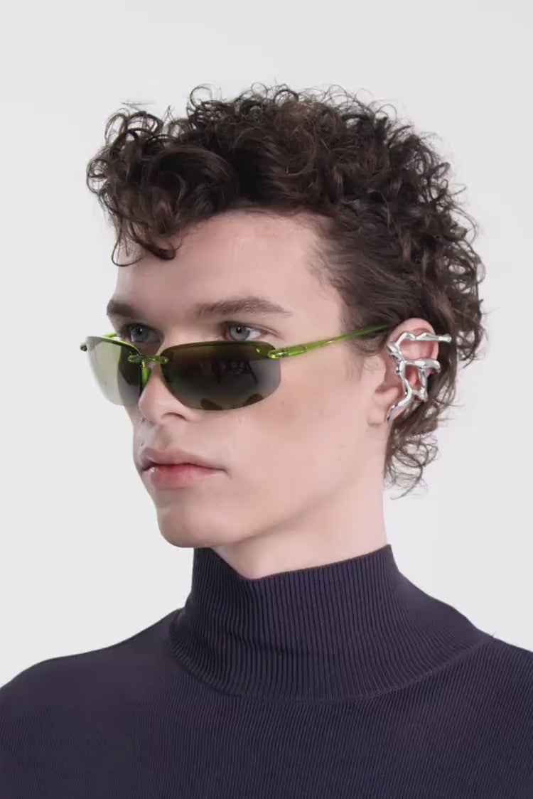 full ear liquid earcuff in silver for men