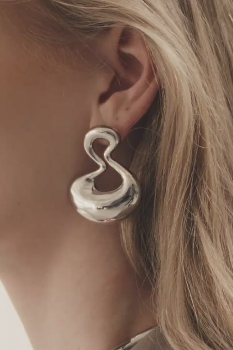 Liquid Dangle Earrings in Silver