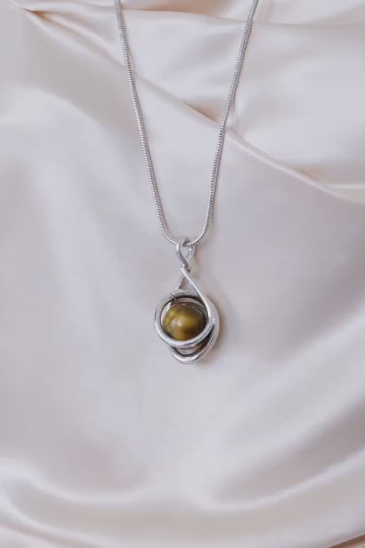 Medium Interchangeable Gemstone Pendant in Silver