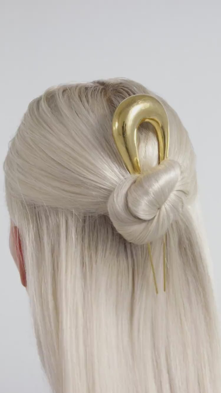 24K Gold Water Drop Hair Clip