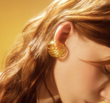 Spiral gold earring