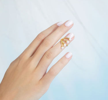 pearl tiara nail ring