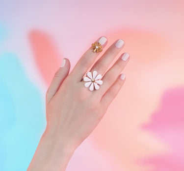 floral gold ring set