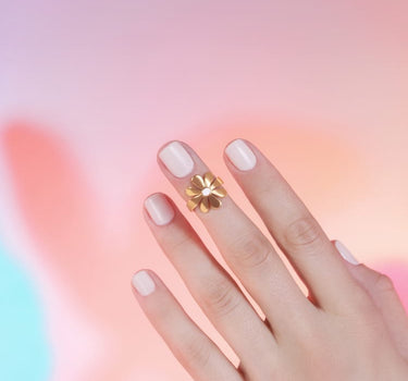 flower midi ring in gold